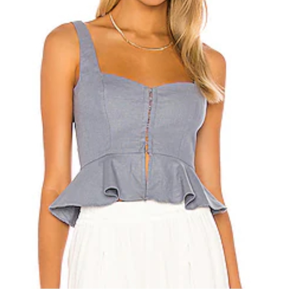 Hanna top in dusty blue